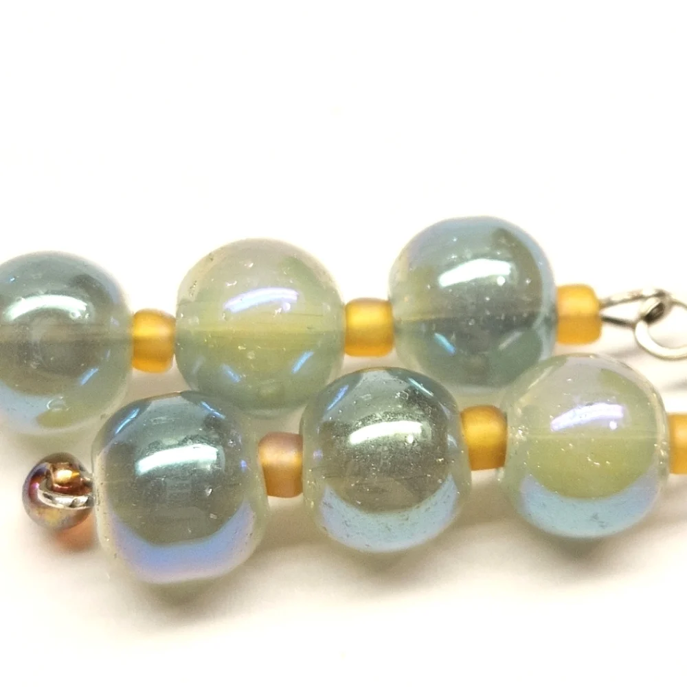 Green and Blue Beaded Earrings